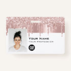 Custom Glam Employee Photo, Bar Code, Logo, Name
