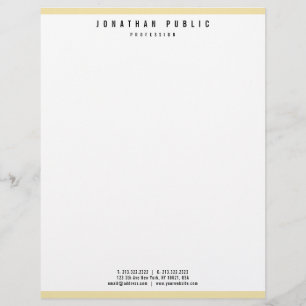 Custom Glamorous Faux Gold Elegant Modern Template Letterhead