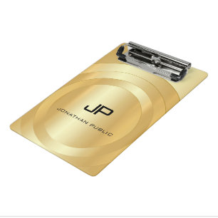 Custom Glamorous Faux Gold Monogram Template Mini Clipboard