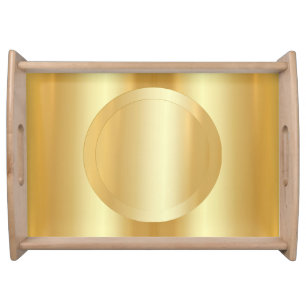 Custom Glamorous Faux Gold Template Elegant Serving Tray