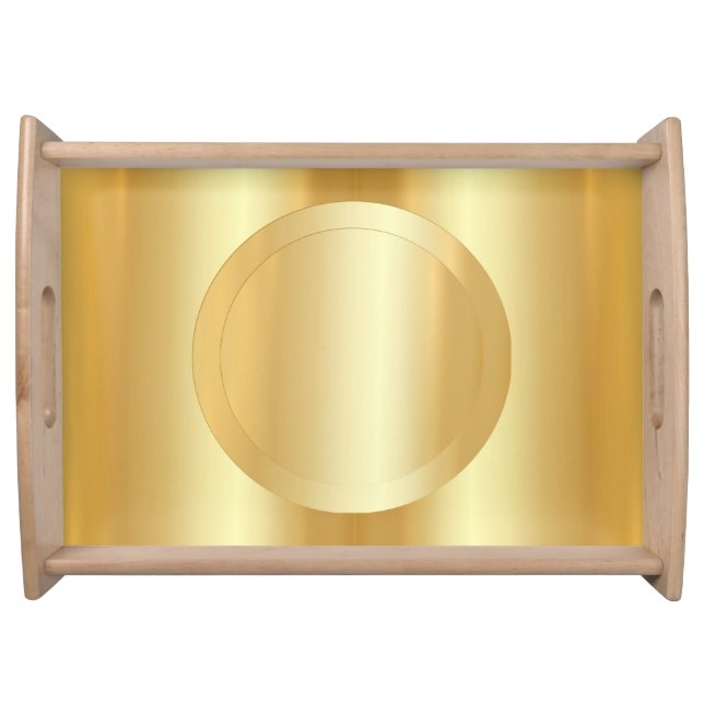 Custom Glamorous Faux Gold Template Elegant Serving Tray (Front)