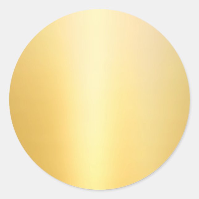 Custom Glamorous Gold Blank Template Classic Classic Round Sticker (Front)