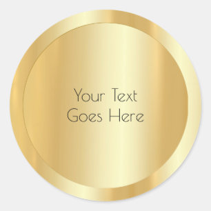 Custom Glamorous Gold Look Modern Template Classic Round Sticker