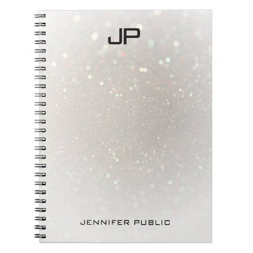 Custom Glamorous Modern Monogram Elegant Template Notebook