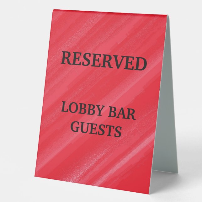 Custom Glamorous Reserved Table Tent (Front)