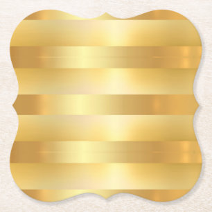 Custom Glamour Faux Gold Blank Modern Elegant Paper Coaster