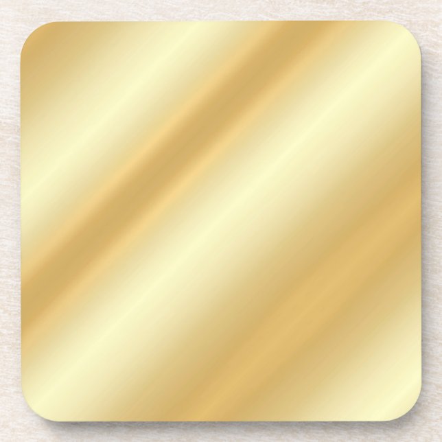 Custom Glamour Faux Gold Blank Modern Template Beverage Coaster (Front)