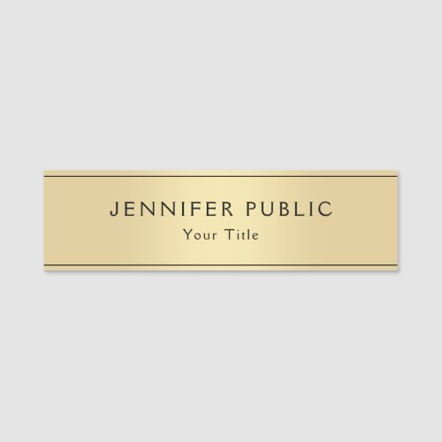 Custom Glamour Faux Gold Modern Template Best Name Tag