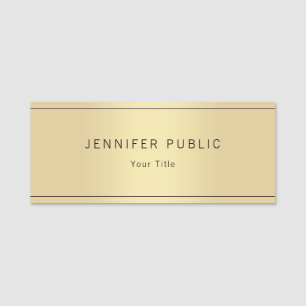 Custom Glamour Gold Look Modern Elegant Template Name Tag