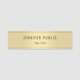 Custom Glamour Gold Look Modern Elegant Template Name Tag