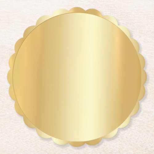 Custom Glamour Gold Look Trendy Modern Elegant Paper Coaster