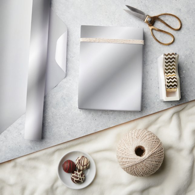 Custom Glamour Template Best Metallic Silver Look Wrapping Paper (Crafts)