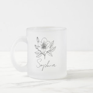 Custom Glass Mug, Personalized Bridesmaid Mug, Bri Frosted Glass Coffee Mug