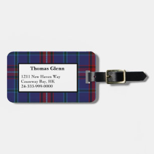 Custom Glenn Tartan Plaid Luggage Tag