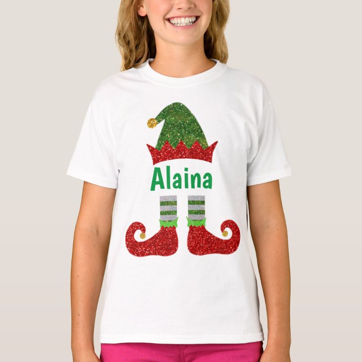 Custom Glitter Elf T Shirt | Zazzlecom | Christmas Shirts Vinyl, Elf T