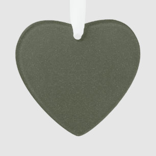Custom Glitter Moss Green Heart Acrylic Ornament