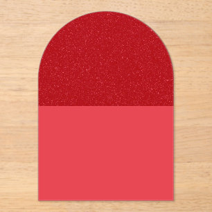 Custom Glitter Tomato Red Acrylic Invitation