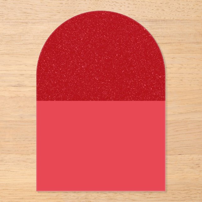 Custom Glitter Tomato Red Acrylic Invitation (Front)