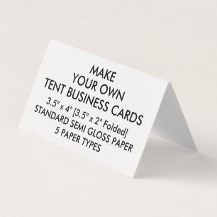 Custom GLOSSY Tent Folded Business Cards 3.5" x 2"