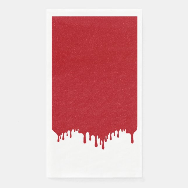 Custom Glossy Tomato Red Drip Paper Napkins (Front)
