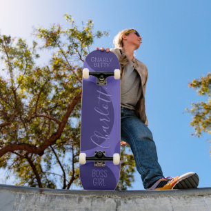 Custom Gnarly Betty Boss Girl Modern Purple Skateboard
