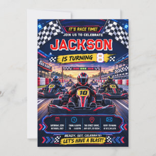 Custom Go Kart Racing Birthday Invitation