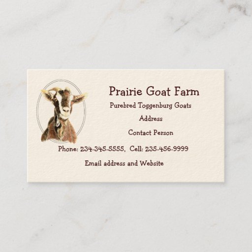 Customizable Custom Goat Farm Animal Business Card