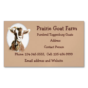 Custom Goat Farm Animal Business  Card Magnet