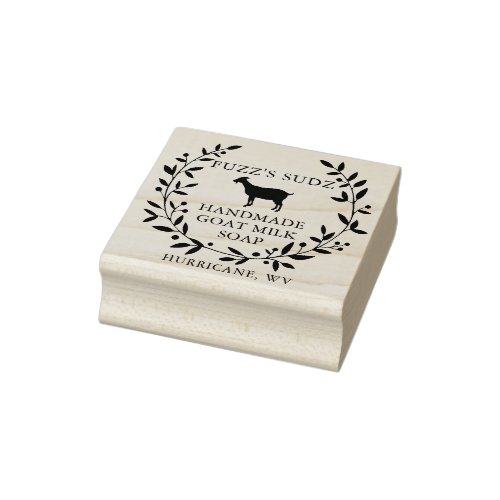 Custom Goat Milk Wreath Rubber Stamp