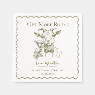 Custom Goat Wedding Farm Rustic Animal Cocktail Napkins