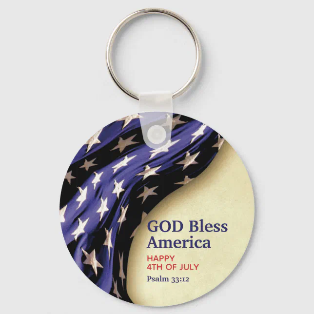 Custom GOD BLESS AMERICA Keychain Zazzle