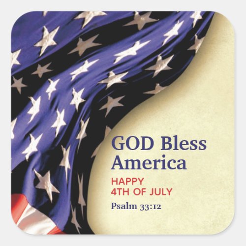 Custom GOD BLESS AMERICA Square Sticker