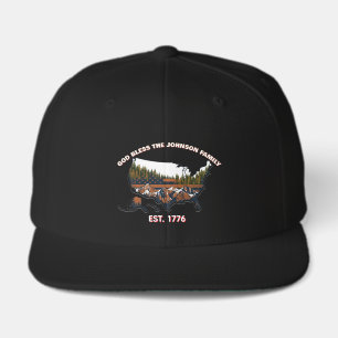 Custom God Bless Family USA Map Visor Hat