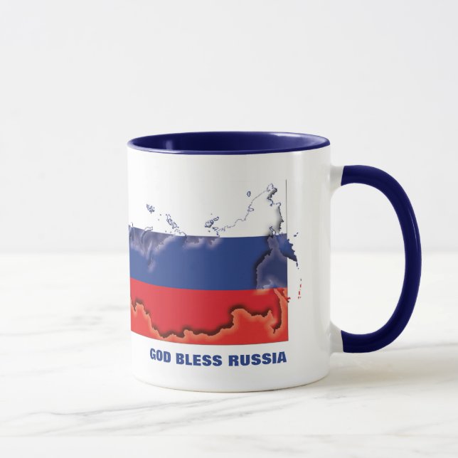 Custom GOD BLESS RUSSIA Flag Mug (Right)