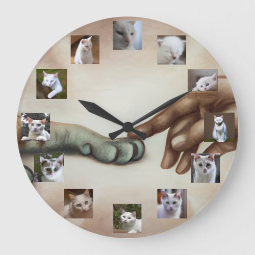 Custom God Created Cat 12_Year Kitty Your Photos Large Clock