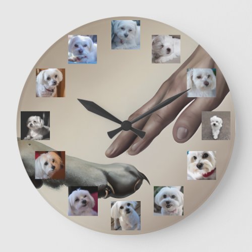 Custom God Created Dog 12_Year Puppy Your Photos Large Clock