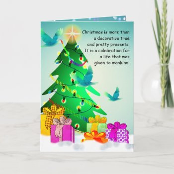 Custom God Loves A Cheerful Giver Holiday Card by iambandc_art at Zazzle