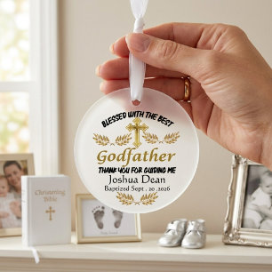 Custom Godfather Blessing Personalized Baptism Ornament
