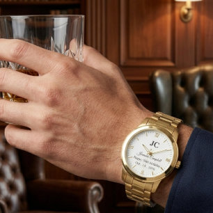Custom Gold 50th Birthday,with Monogram  Watch