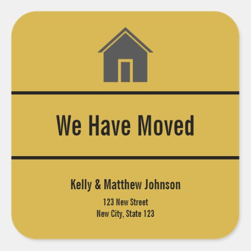 Custom Gold and Black Moving Announcement Sticker
