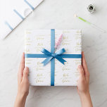 Custom Gold and White Bride and Groom Wedding Wrapping Paper<br><div class="desc">Elegant and Personalized Wrapping Paper for Special Occasions. Our customizable wedding wrapping paper is a perfect way to add a touch of sophistication and charm to your celebrations. This exquisite wrapping paper features the bride's and groom's names elegantly inscribed in a graceful script, accompanied by a delicate heart design in...</div>
