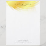 Custom Gold And White Modern Simple Template Letterhead<br><div class="desc">Custom Gold And White Modern Simple Template Elegant Letterhead.</div>