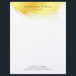 Custom Gold And White Modern Simple Template Letterhead<br><div class="desc">Custom Gold And White Modern Simple Template Elegant Letterhead.</div>
