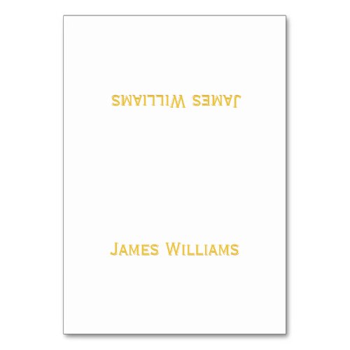 Custom Gold And White Table Place Setting Cards