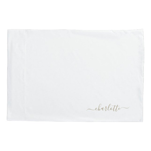 Custom Gold Bed Pillow  Case (Back)