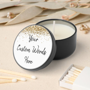 Custom Gold Birthday Party Anniversary Graduation Mini Candle Favors