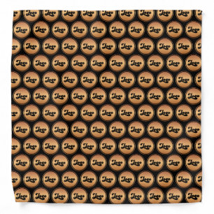Custom Gold & Black Business Company Logo Pattern Bandana