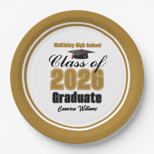 Custom Gold Black Class of 2026 Graduation Party