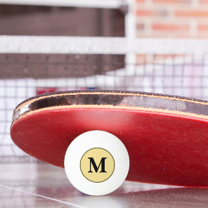 Custom Gold Black Monogrammed Table Tennis Beer Ping Pong Ball