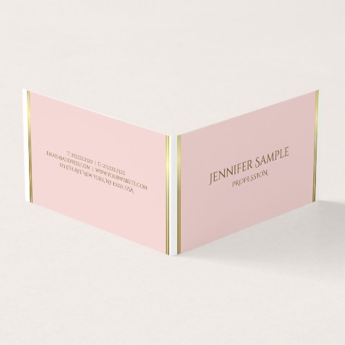 Custom Gold Blush Pink White Template Professional Business Card